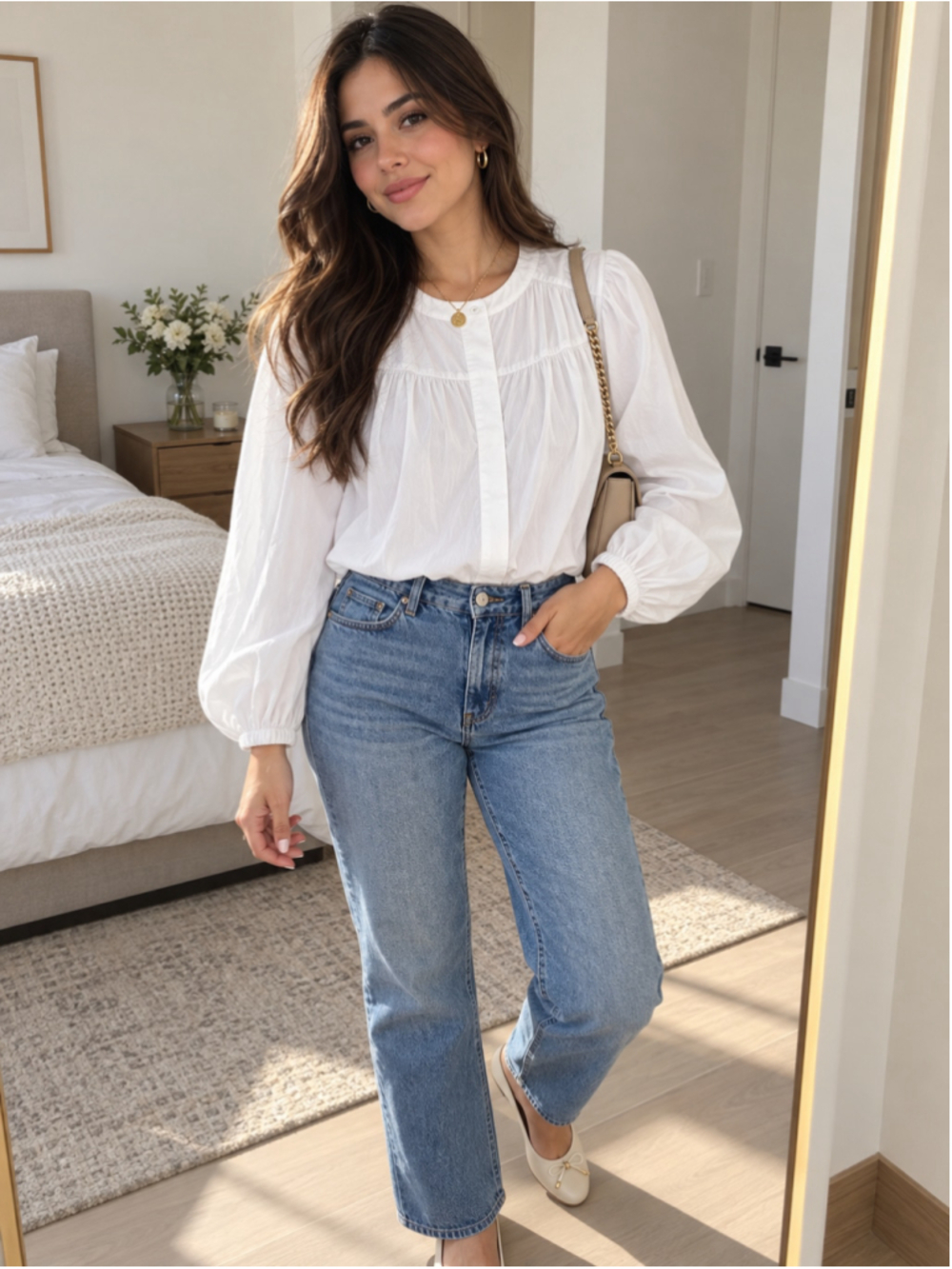 Women's White Button Down Shirt Size S